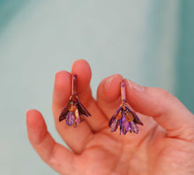 Purple Dahlia Stud Earrings